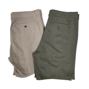 True Classic Chino Shorts Bundle Of 2 Khaki Tan Olive Green Stretch Men's 38x7